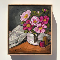 Sam Michelle 'Camellias & Spots'45x40cm