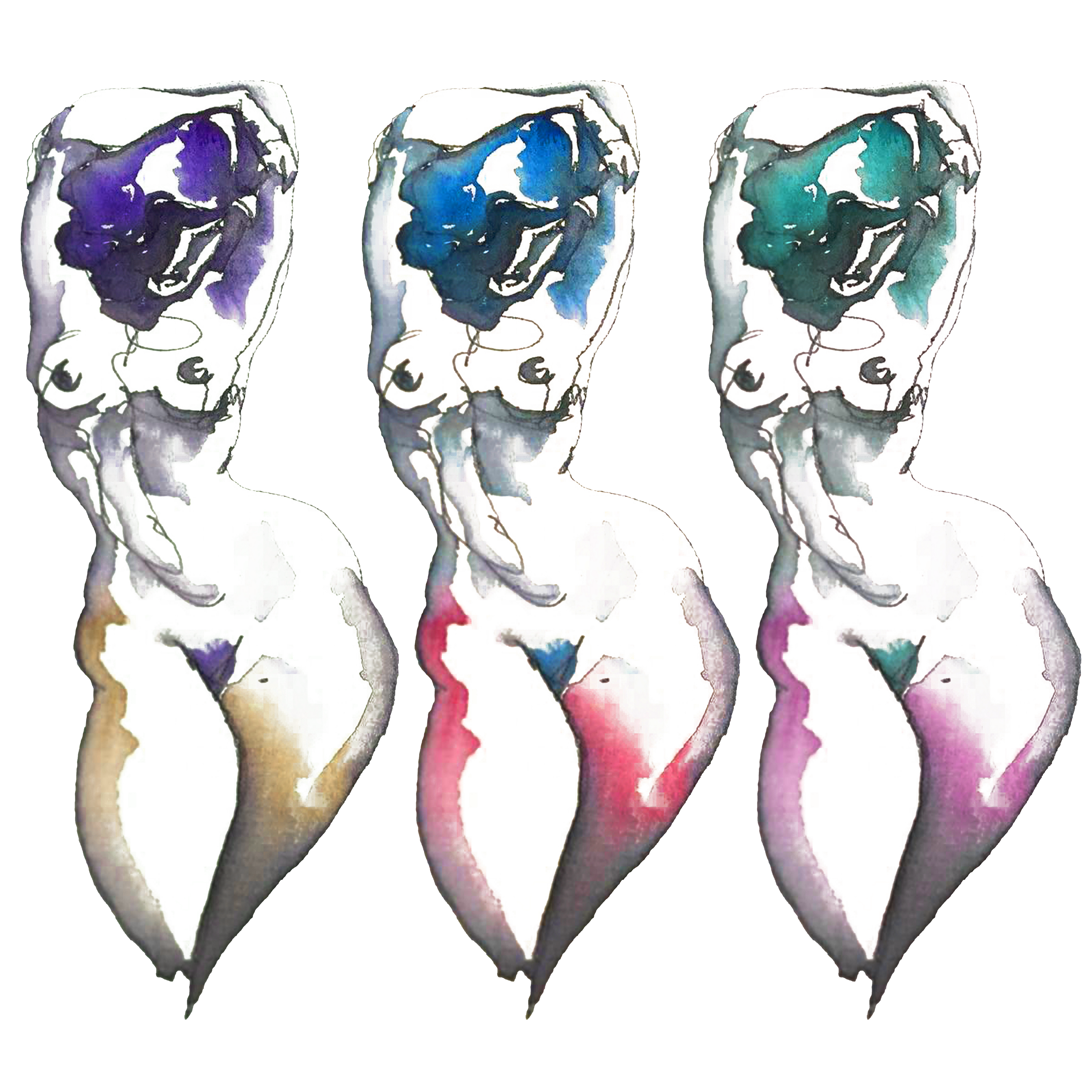 Queen of the Watercolors x 3