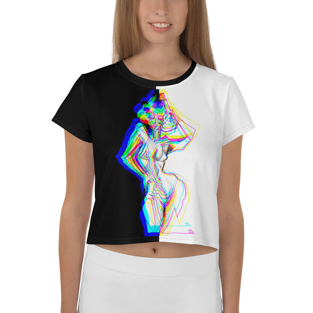 Waving 2 Tone Crop Tee