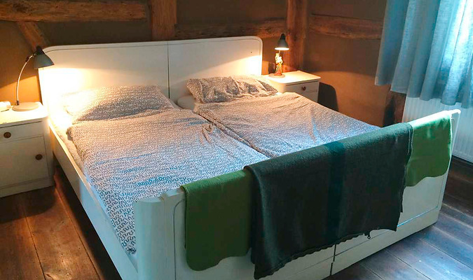 Schlafzimmer unserer Ferienwohung in19406 Woserin, direkt am See