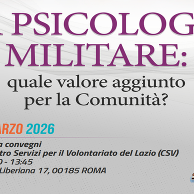 Evento ECM Psicologia Militare. Roma, 24 marzo 2026