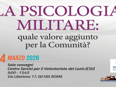 Evento ECM Psicologia Militare. Roma, 24 marzo 2026