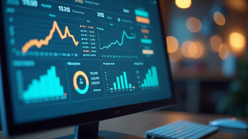 Close-up view of a computer screen displaying billing software dashboard