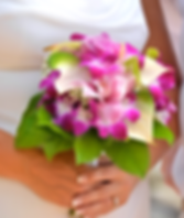 Purple orchid and rose bouquet