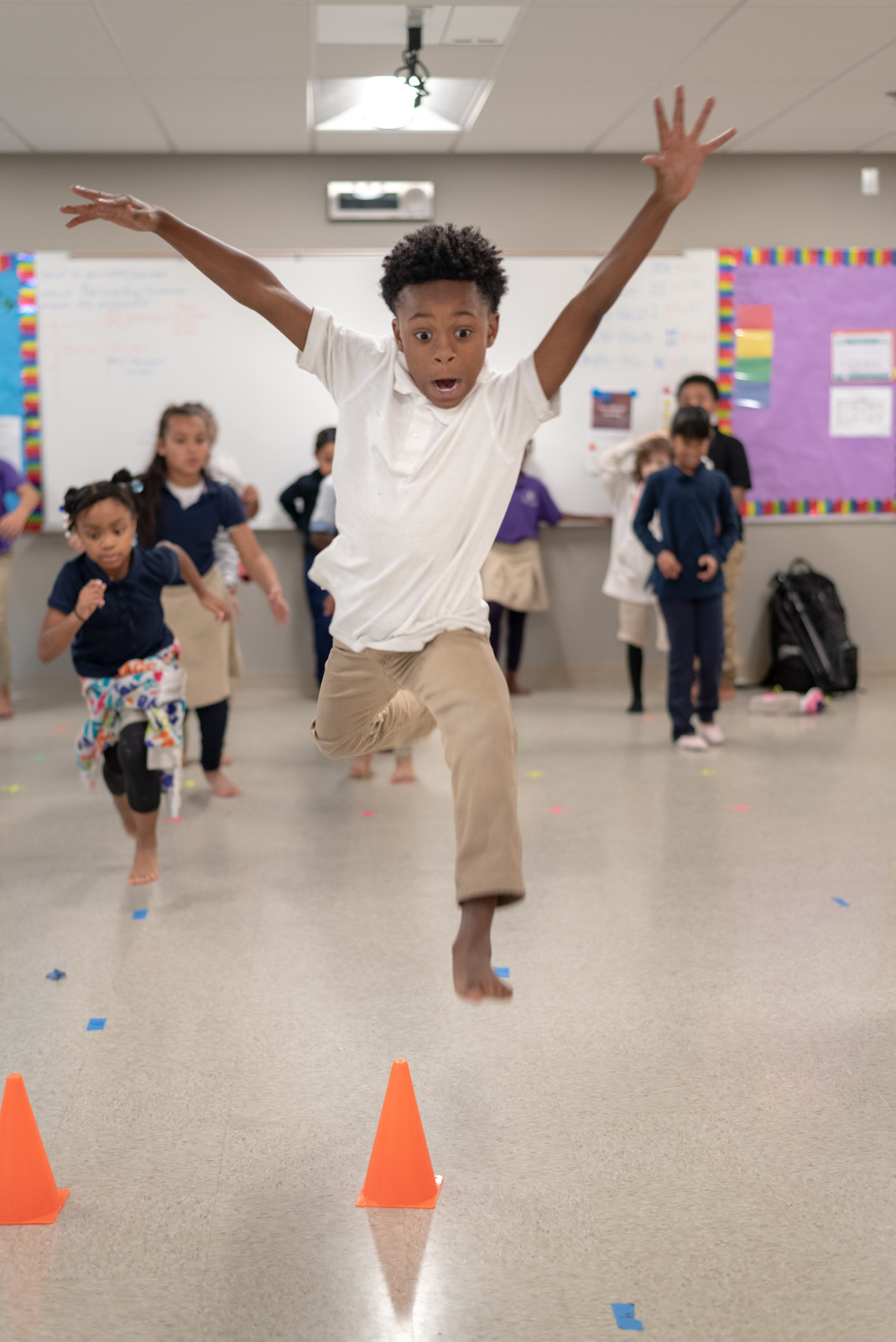 Charter School Black Boy Dancing and Leaping