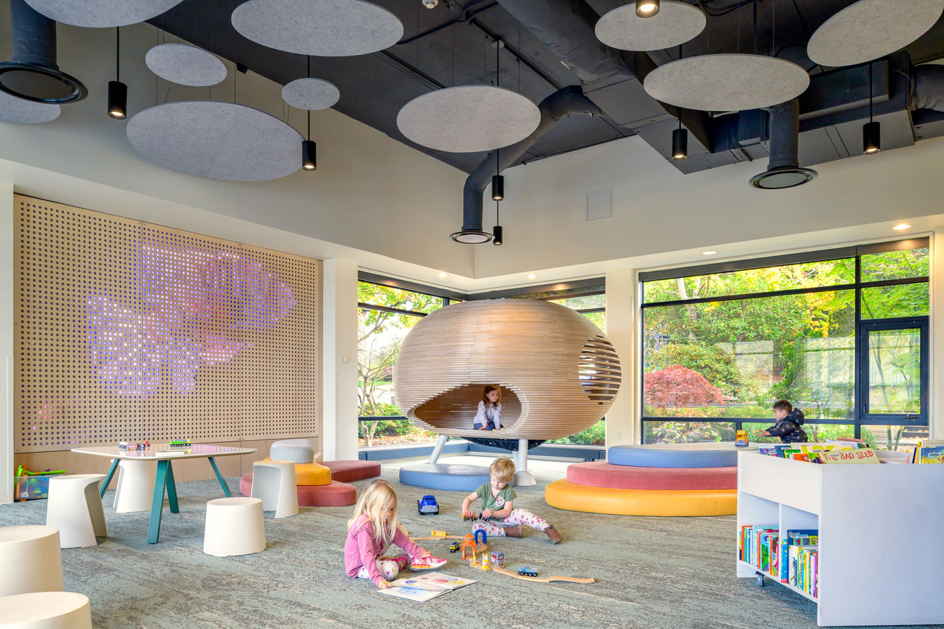 Library design interior architecture photography children playing