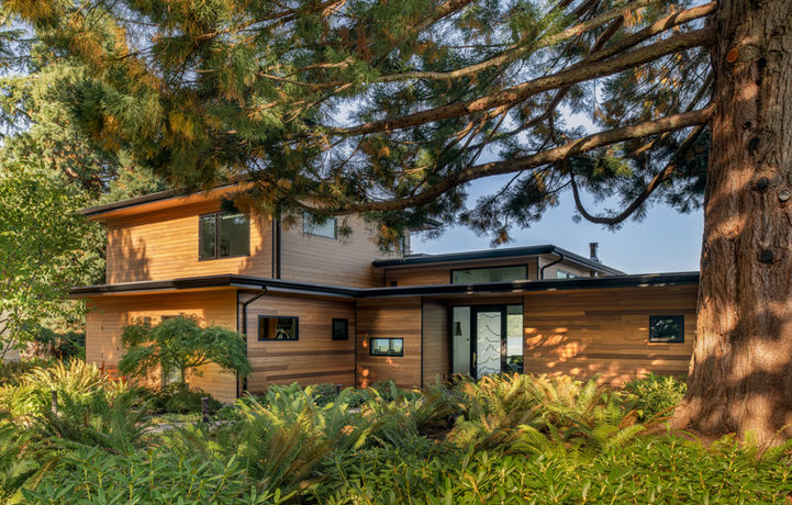 Exterior Bainbridge Island home contemporary architecture 