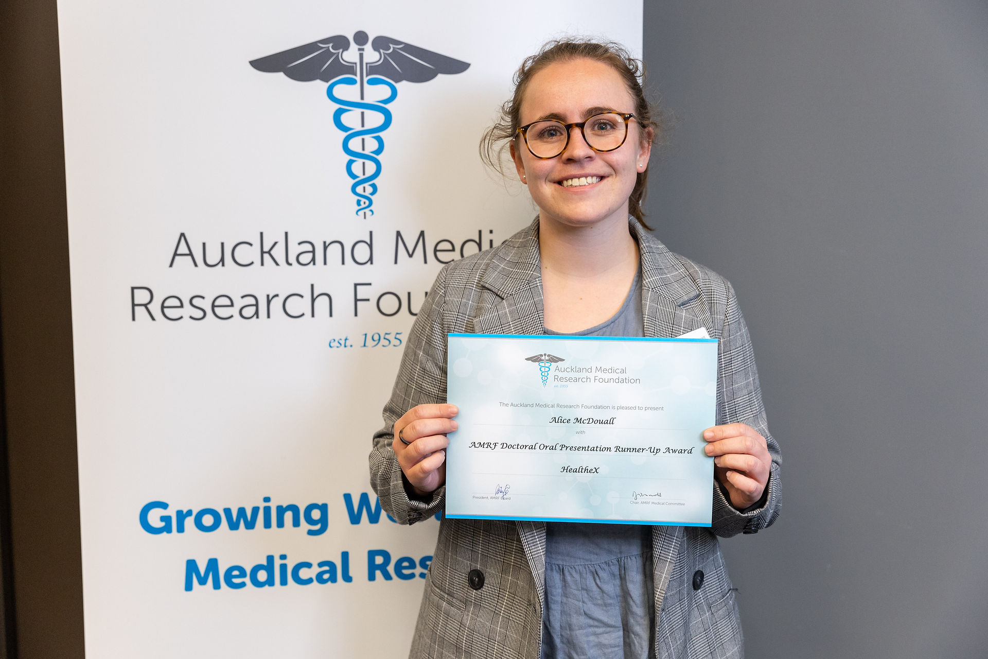 Alice McDouall awarded AMRF Doctoral Oral Presentation Runner Up Award - HealtheX Detrimental effects of slow rewarming after therapeutic hypothermia for cerebral ischemia in near term fetal sheep
