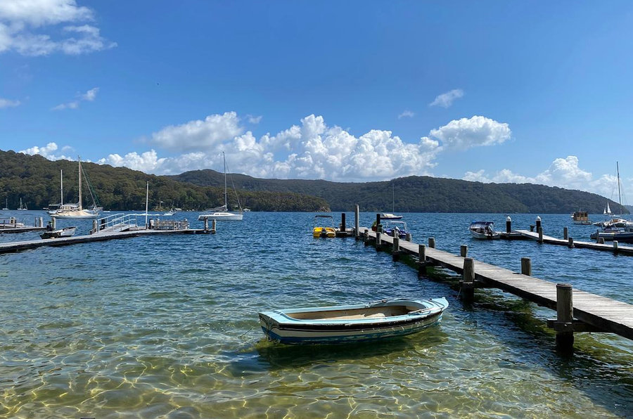 Dinghy moored beside the deepwater jetty