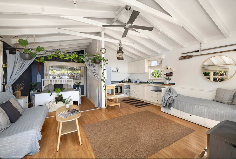 Lounge and coffee table in the open plan living area