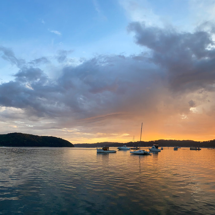 Boats at sunset on Pittwater