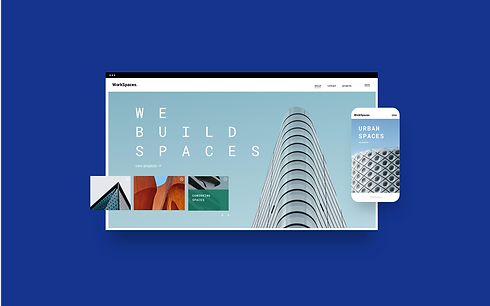 Construction website with resized images for mobile.