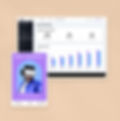 A website’s dashboard shows statistics from a recent email marketing campaign. Beside it, an email template featuring a header that reads “New Product” and an image of a man wearing a VR headset.