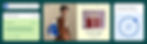 Website dashboard stats, an eCommerce page and a domain transfer success message.
