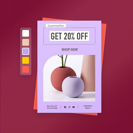 An email marketing template, mid-customization, for a store selling ceramics.