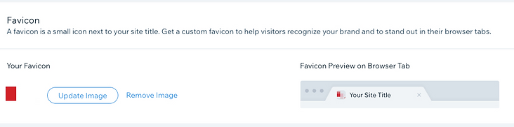 favicon settings in wix