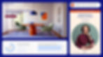 Diseño del sitio web de una empresa de diseño de interiores, que muestra su dominio gratuito en la parte superior derecha y debajo la información sobre el rendimiento del sitio.