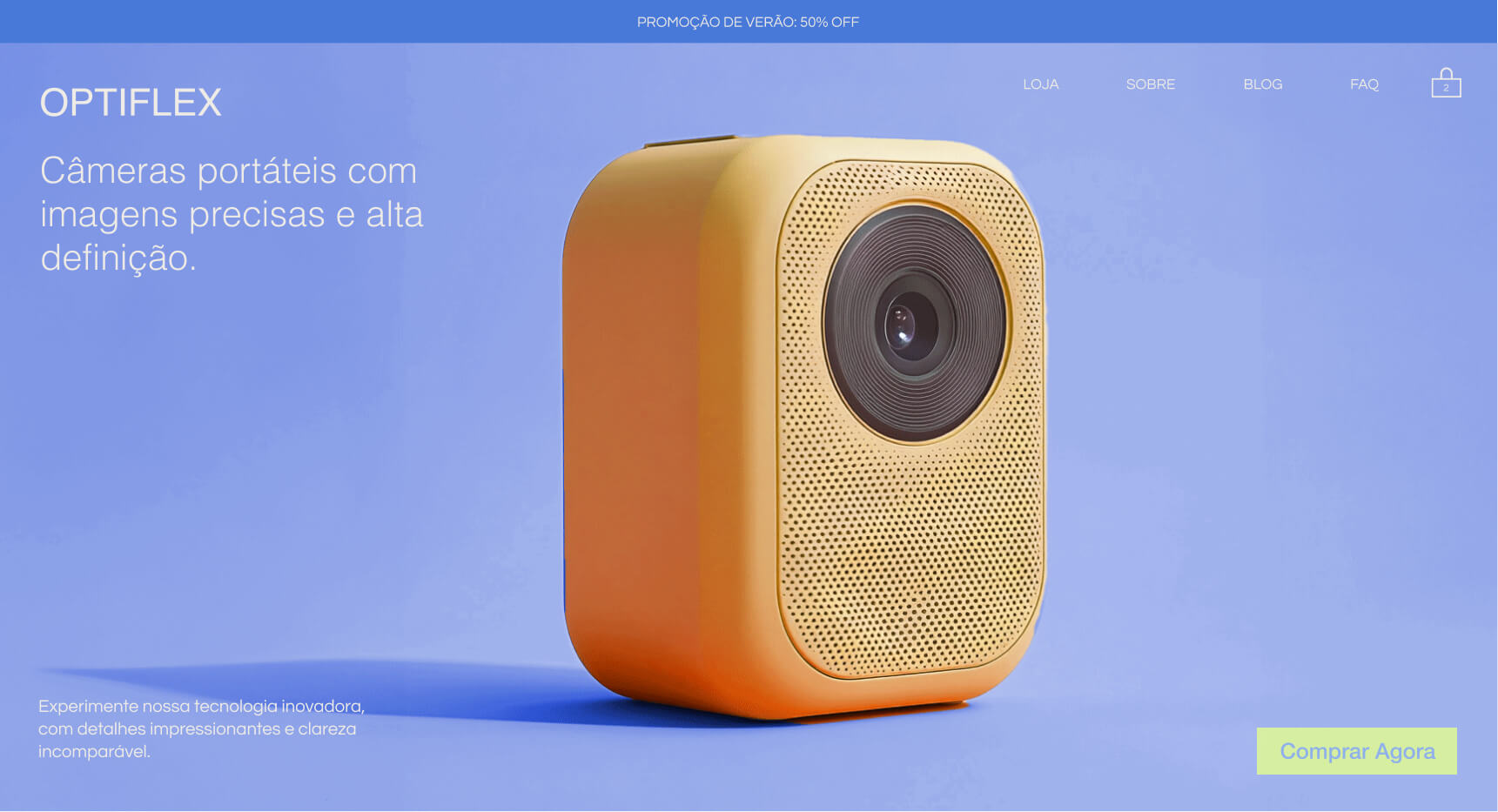 Um site de eCommerce com hospedagem gratuita.