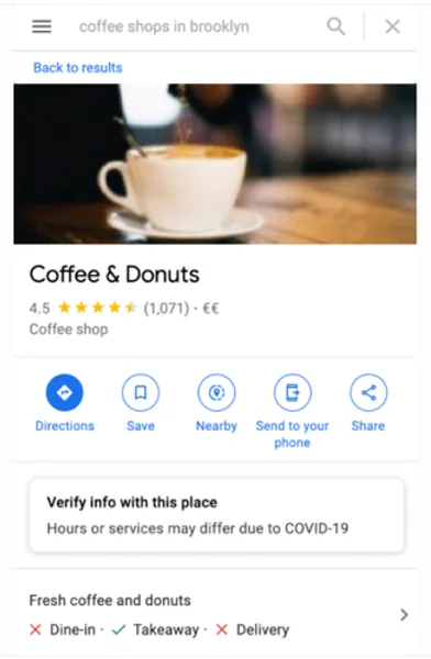 An example of a Google Business Profile