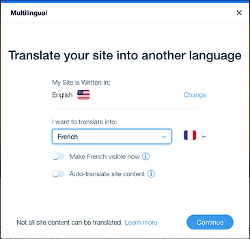 wix multilingual translation options