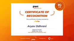 Aryav Odhrani - PwC Regional Finalist-1