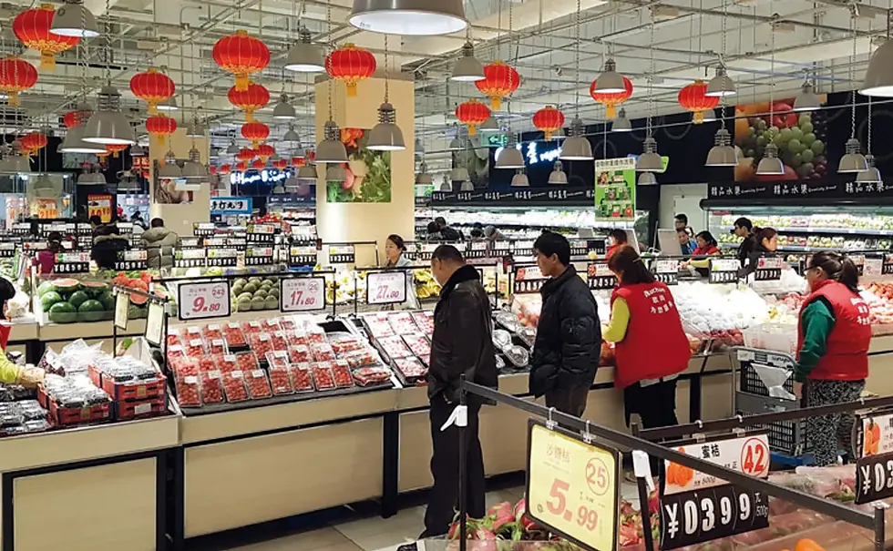 Magasin alimentaire en chine.