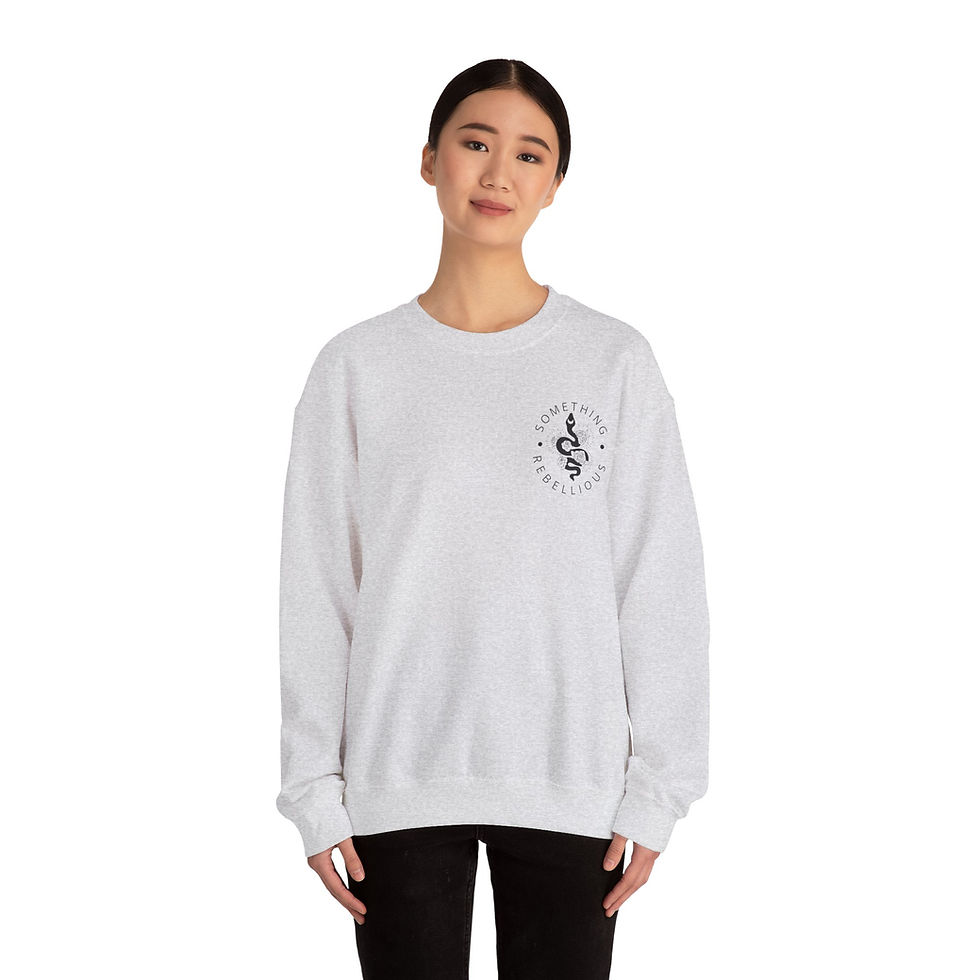 Thumbnail: SOMETHING REBELLIOUS Snake iconic back & front print Unisex Crewneck Sweatshirt