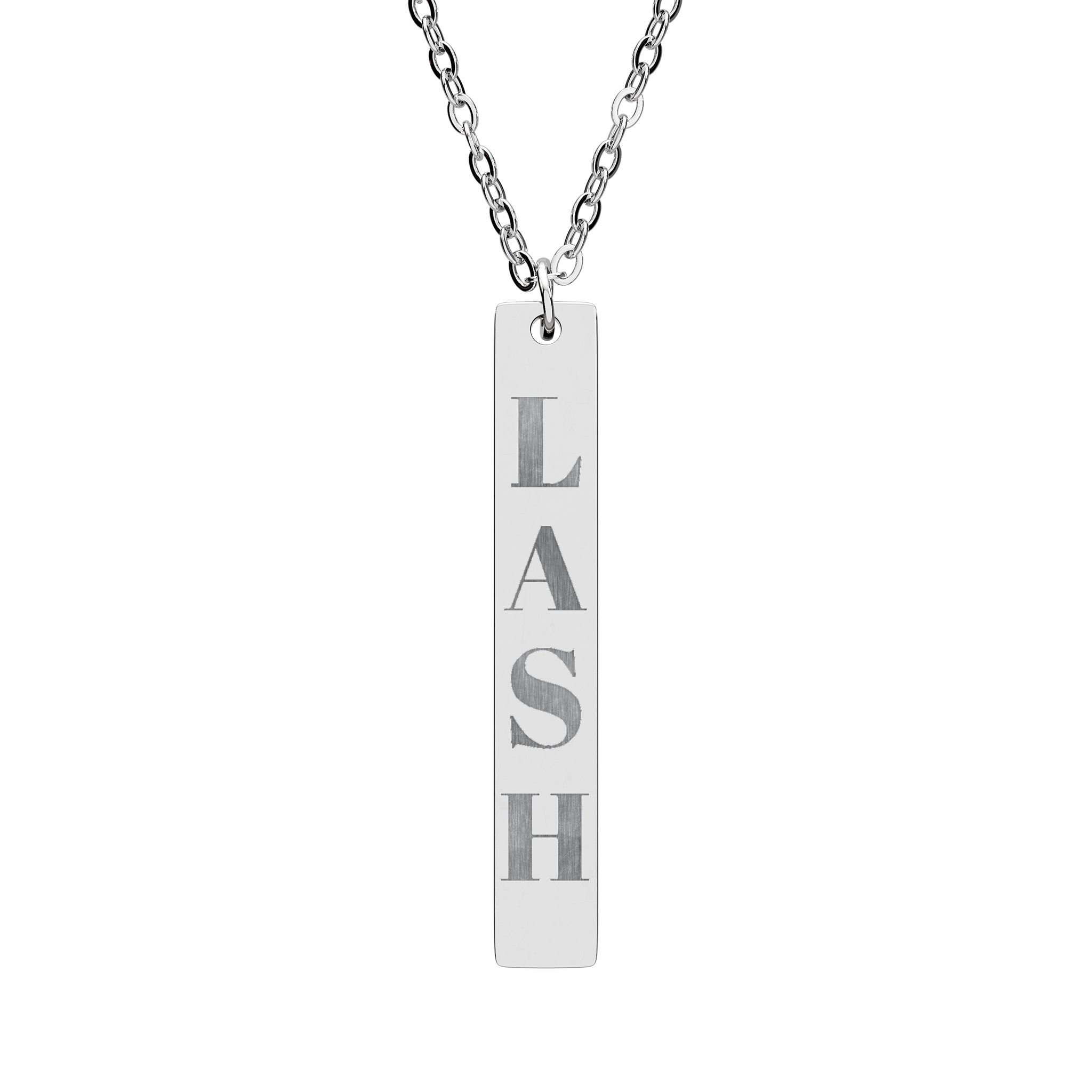 LASH  Engraved Vertical Bar Necklace 