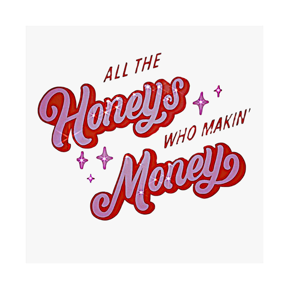 Thumbnail: Matte Poster — "All The Honeys Who Makin' Money" Retro Script Art
