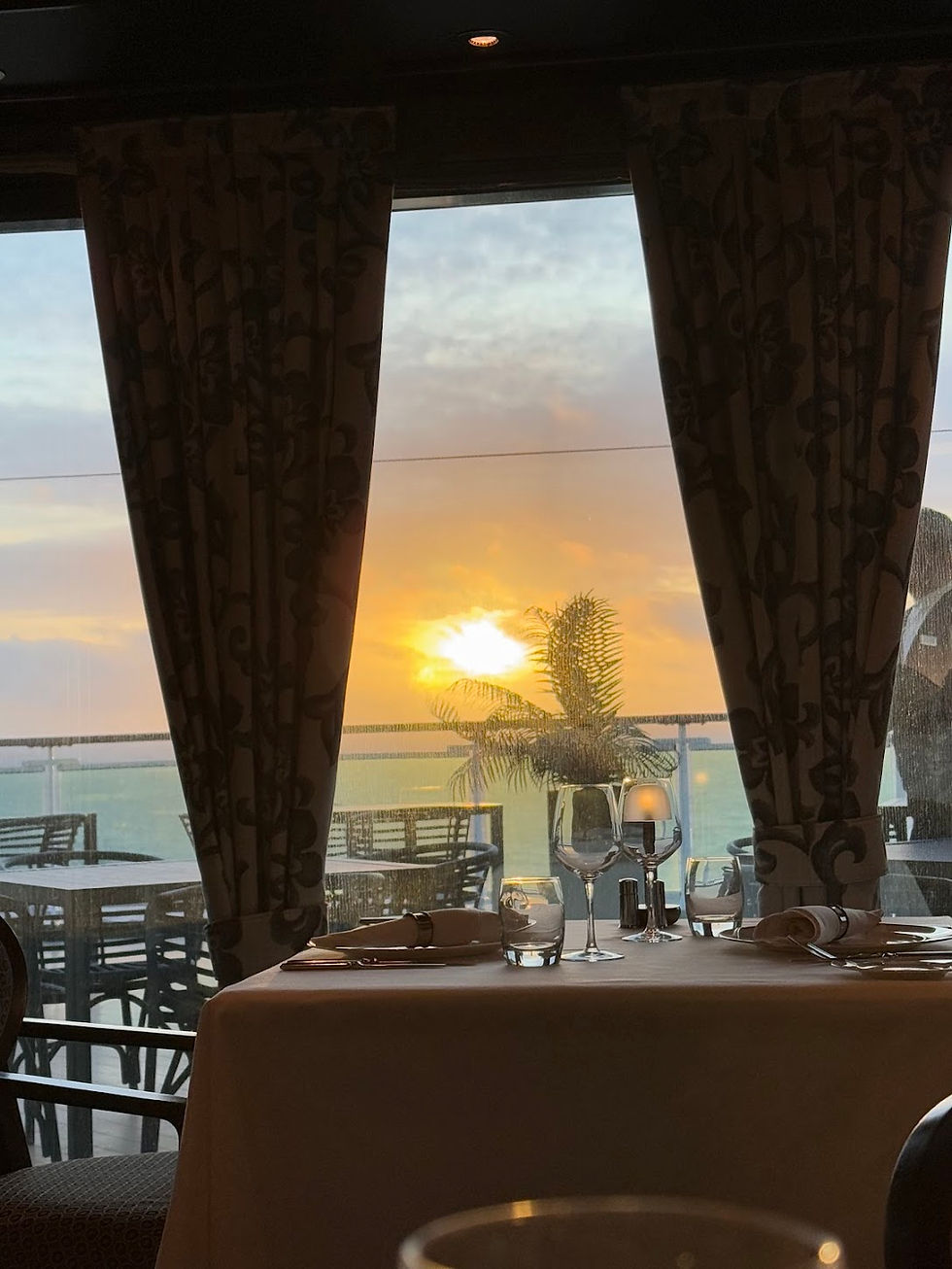 Sunset view from the restaurant.