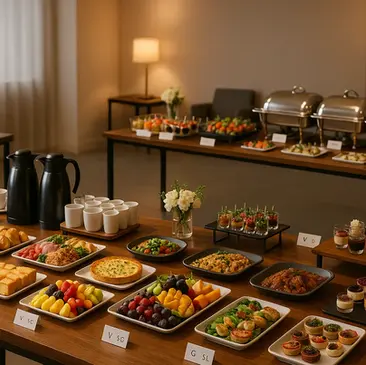Mesa de bullet de evento com diversas opções