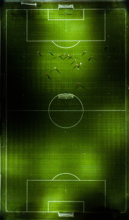 soccer field bird eyes view