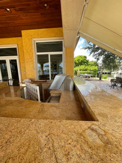 Outdoor kitchen before the beautiful renovation