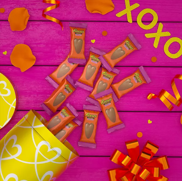 Thumbnail: REESE'S Milk Chocolate Peanut Butter Snack Size Hearts, Valentine's Day Candy 65