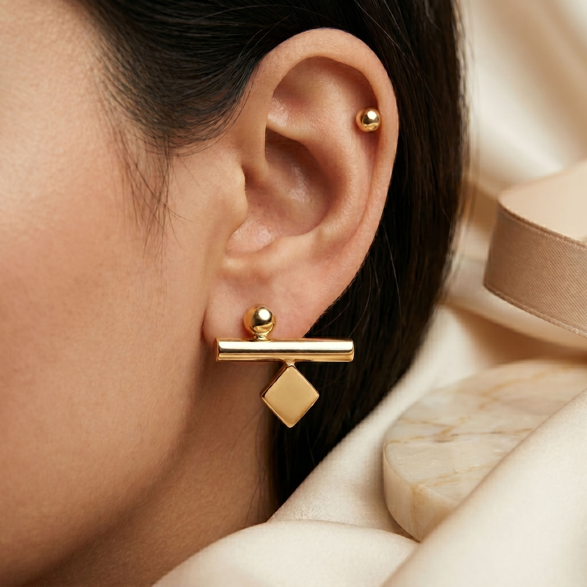 Aura Balanced Bar Earrings