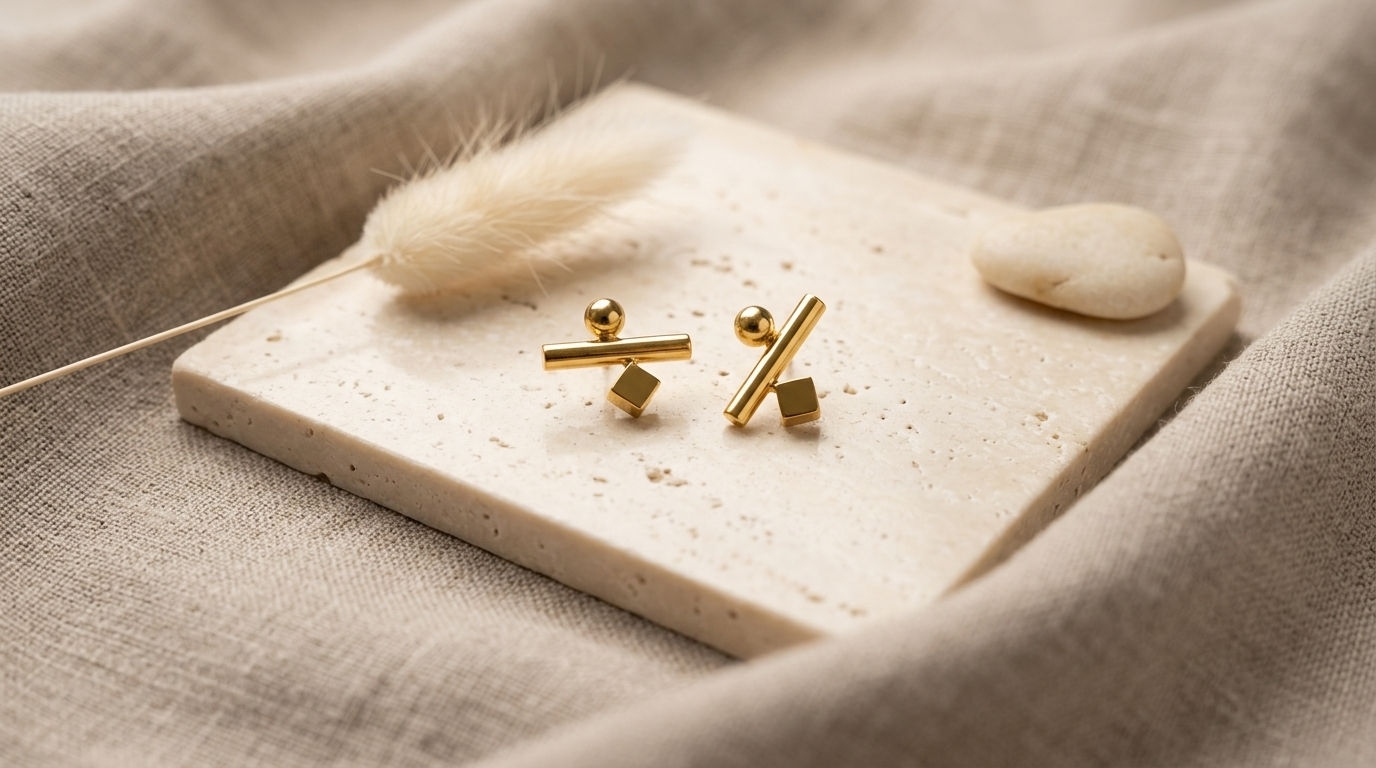 Aura Balanced Bar Earrings
