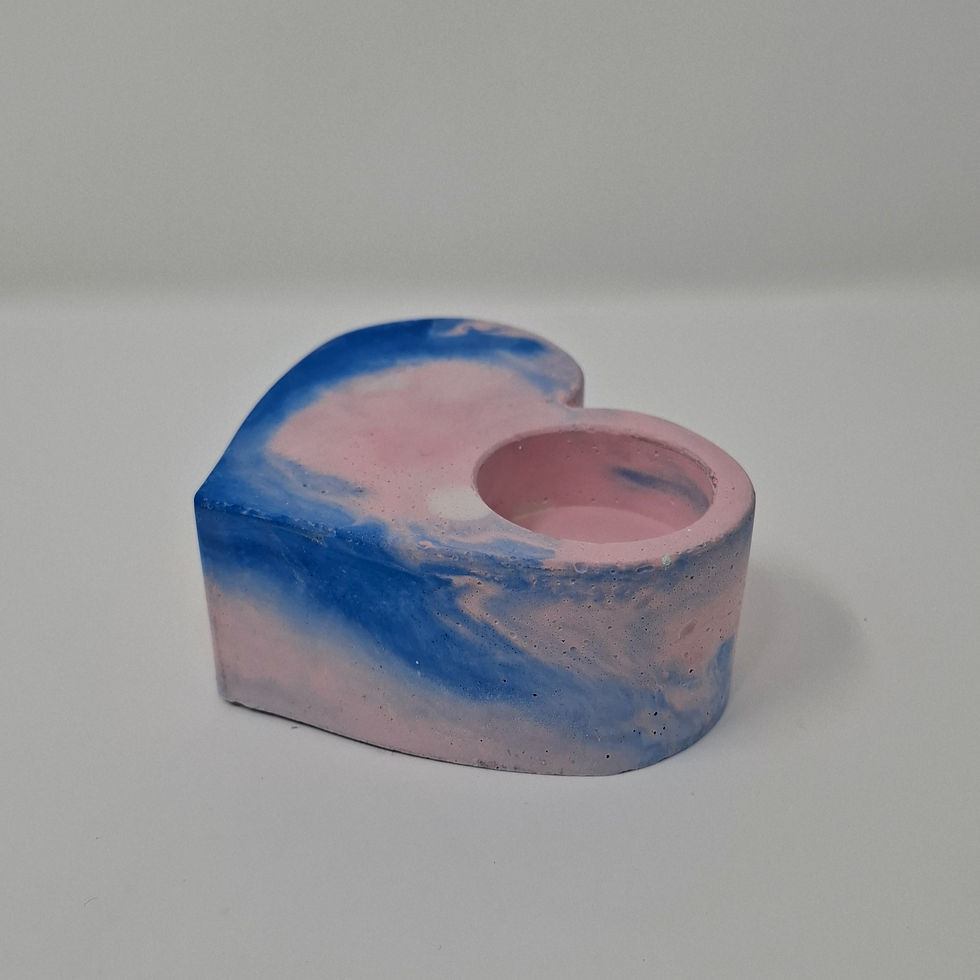 Miniaturbild: Herz Teelichthalter mit Marmorierung