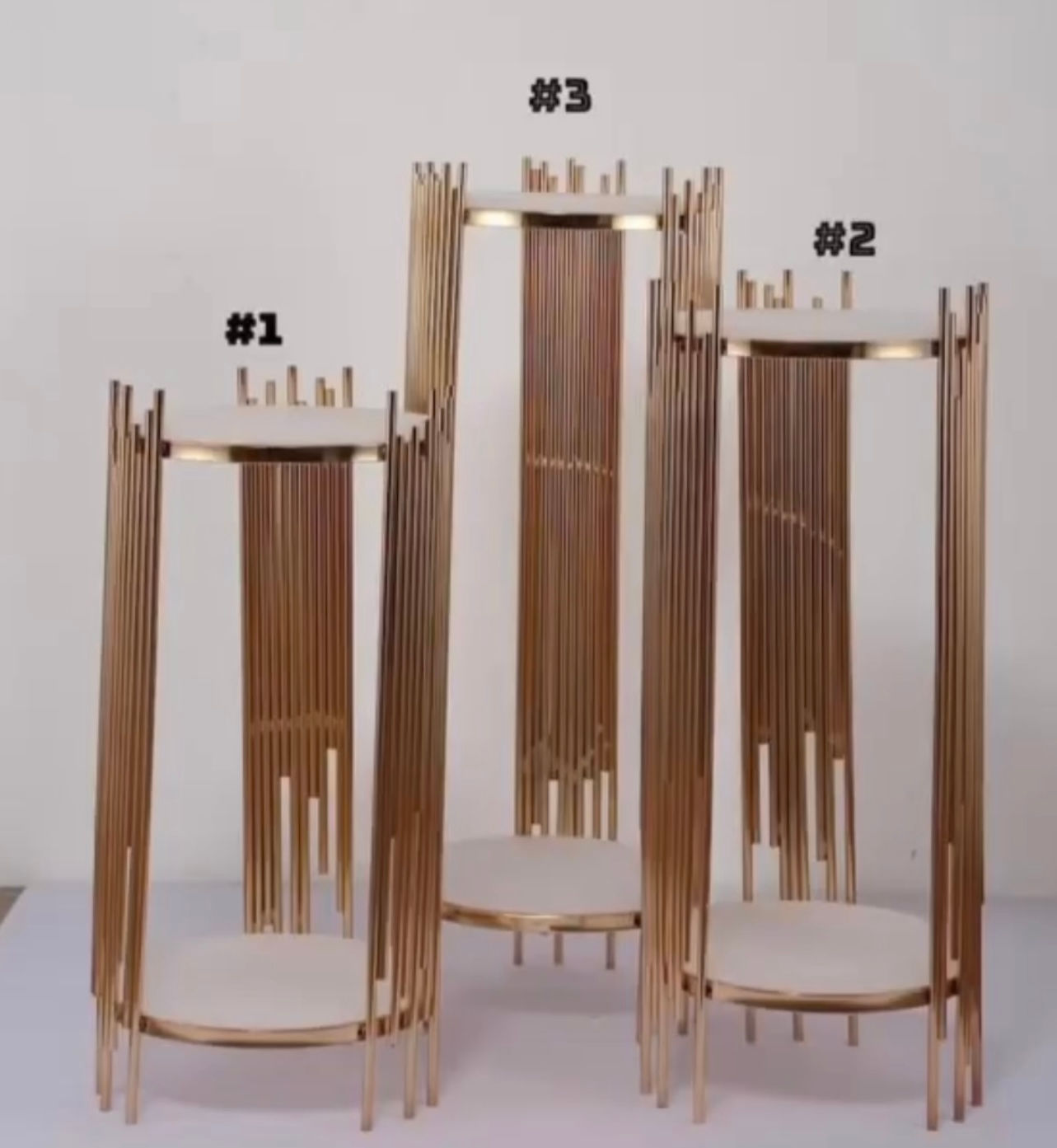 3 Piece Round Gold Dessert Stand