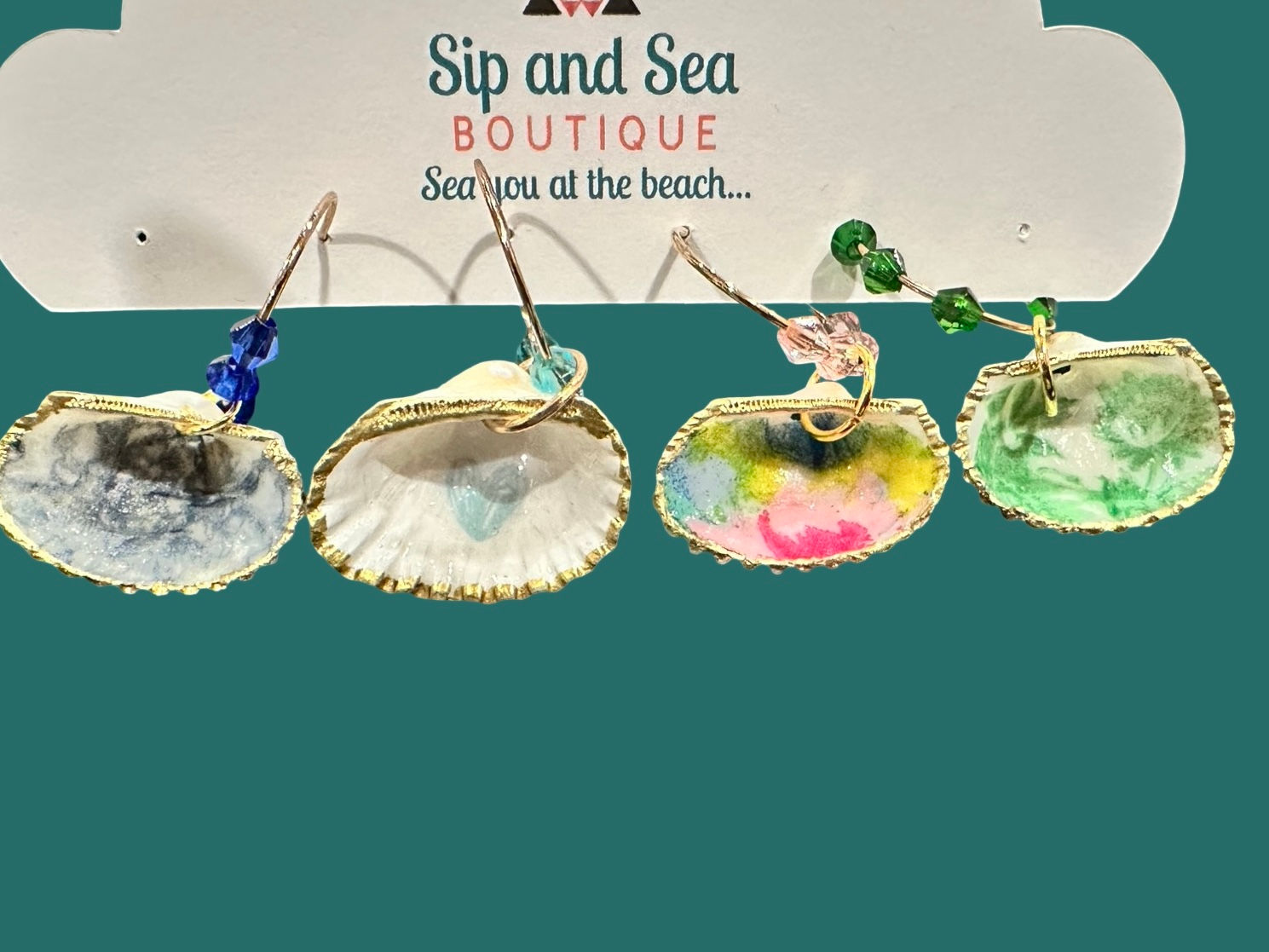 'Wallpaper' 2 Themed Wine Glass Charms