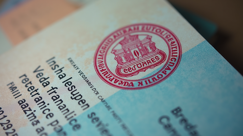 Close-up view of Indian visa stamp on a passport page