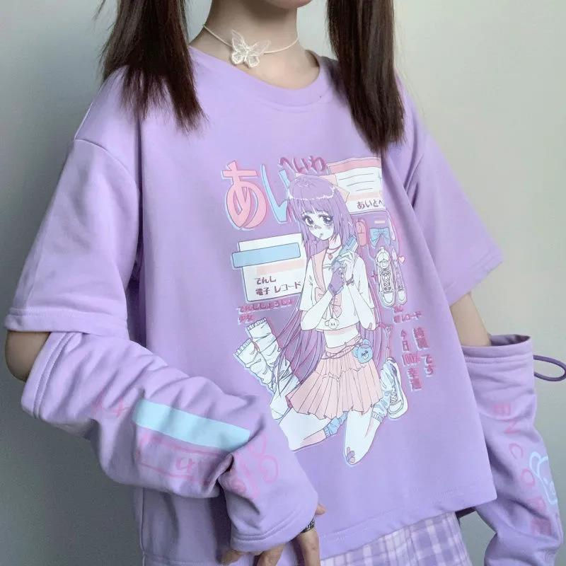 Thumbnail: Japanese Style Two-Piece Short Sleeve T-Shirt for Women