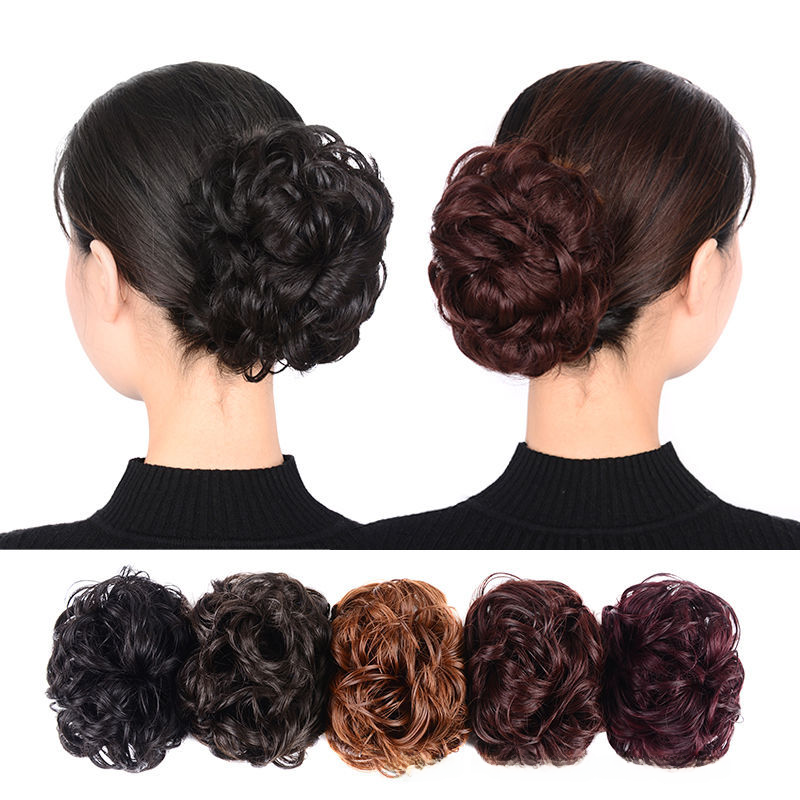 Thumbnail: Women's Clip Bun Hairpiece for Short Curly Styles