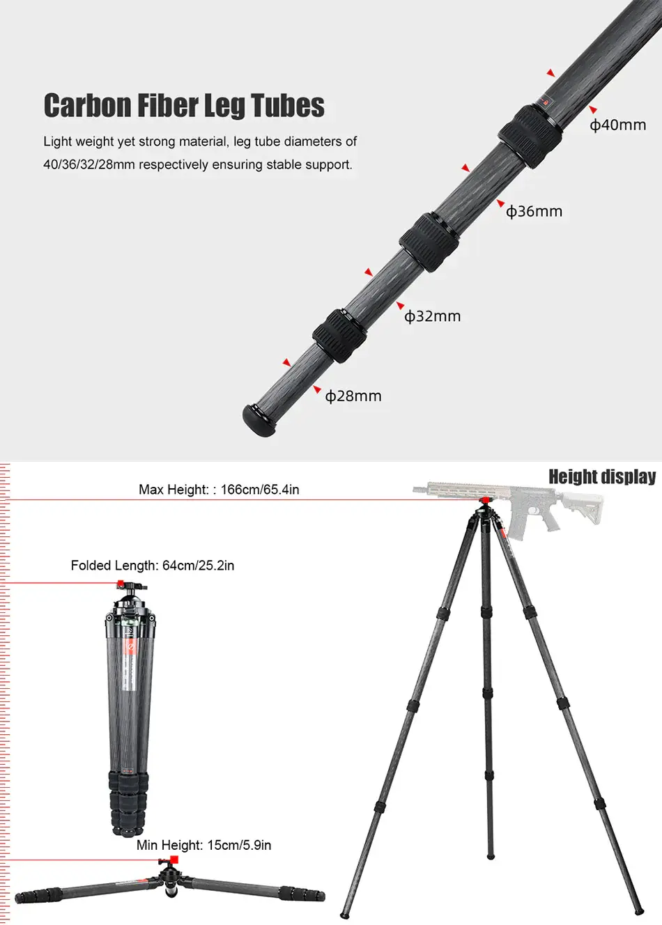 Thumbnail: T4040CS-D Carbon Fiber Professional Shooting Tripod  (Canada Only)
