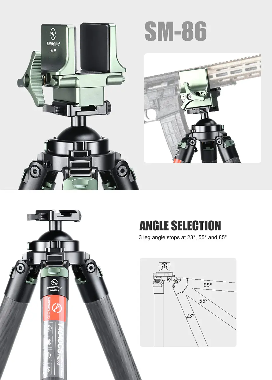 Thumbnail: T4040CS-D Carbon Fiber Professional Shooting Tripod  (Canada Only)