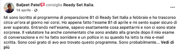 Recensione positiva Ready Set Italia