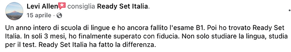 Recensione positiva Ready Set Italia