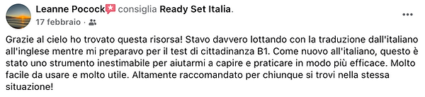 Recensione positiva Ready Set Italia