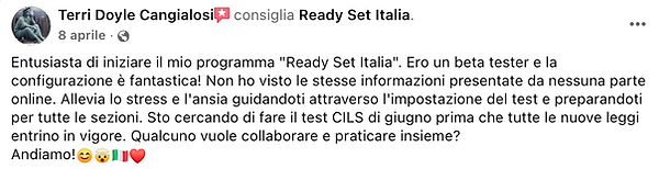 Recensione positiva Ready Set Italia