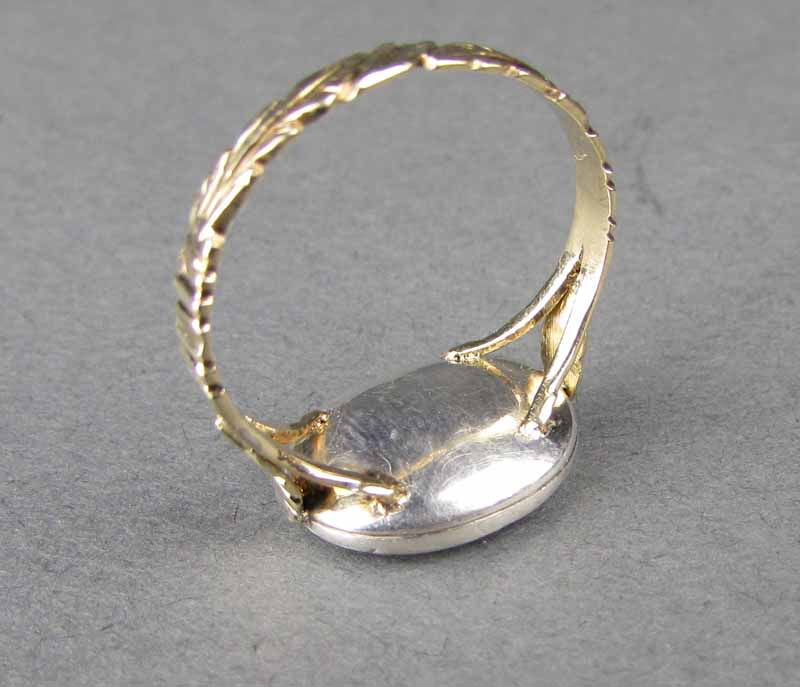 Thumbnail: Stuart Crystal Blue-foiled Ring c 1680