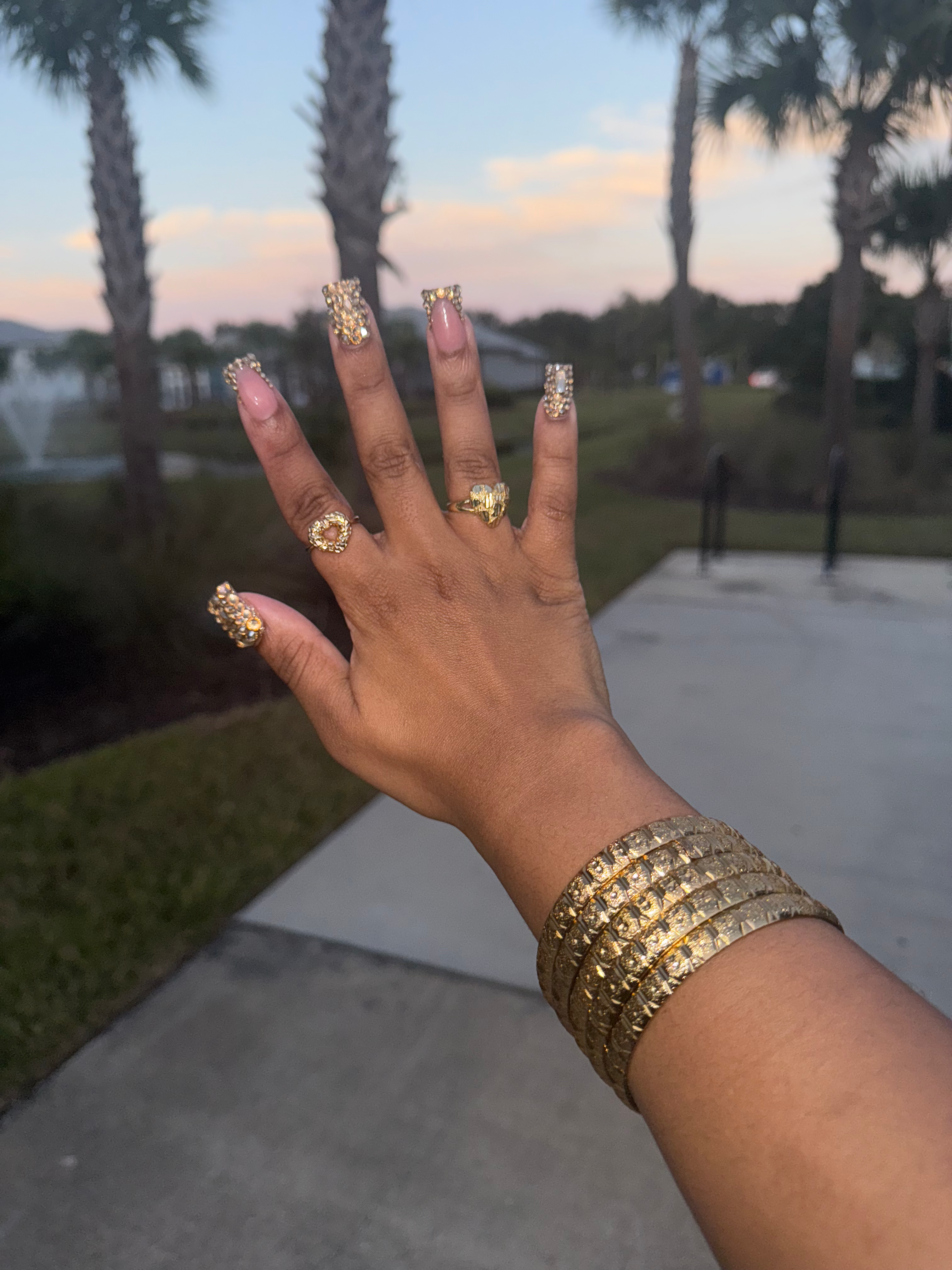 18K Open Heart Gold Plated Ring